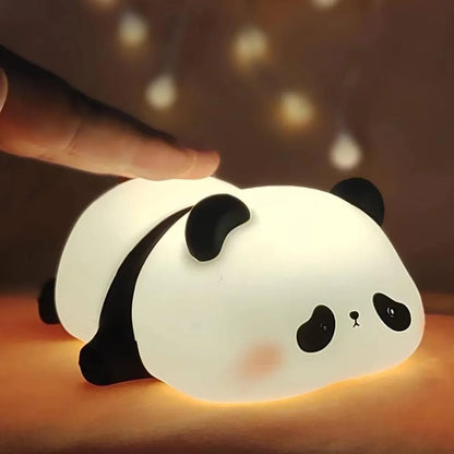 Cute Panda Night Light | Soft Silicone LED Bedside Lamp for Kids | Rechargeable Touch Control Baby Night Lamp