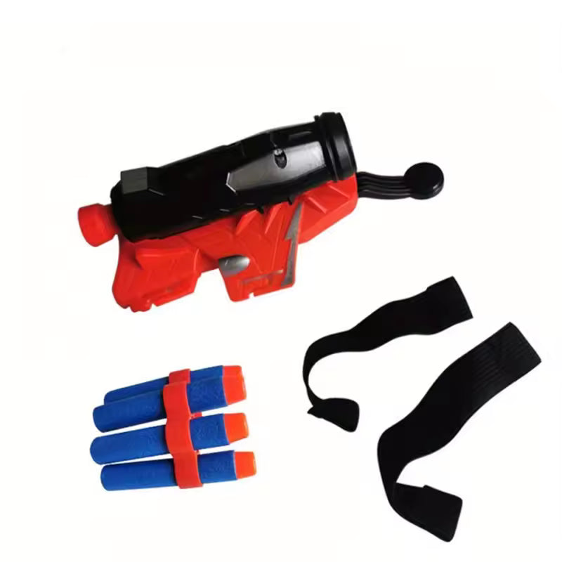 Spiderman Style 8-Shot Foam Dart Blaster Toy Gun with Gloves – Soft Bullet Shooting Toy for Kids