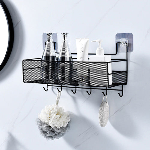 Self Adhesive Iron Rack – No Drill Wall-Mounted Storage Shelf