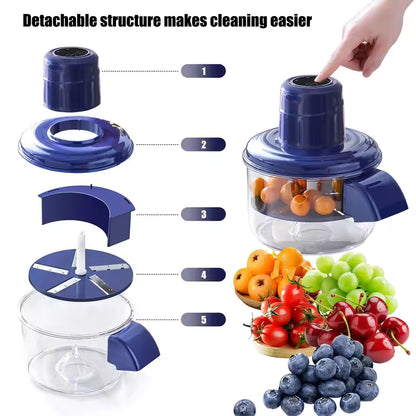 Automatic Electric Fruit Peeler Machine One-Touch Grape, Plum, Tomato & Garlic Peeling Device with Storage Bowl
