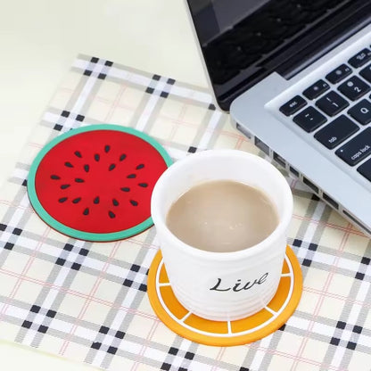 6 Pcs Jelly Color Fruit Shape Coasters – Colorful Drink Mats