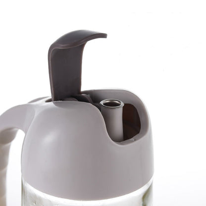Oil Jug Dispenser (600 ml) – Automatic Flip Cap, Leak-Proof Glass Bottle