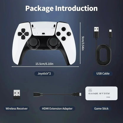 M15 4K TV Game Stick Console – 12000+ Built-in Games, Wireless Controllers