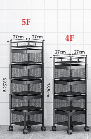 Storage trolly 4 & 5 tire basket Kitchen cart