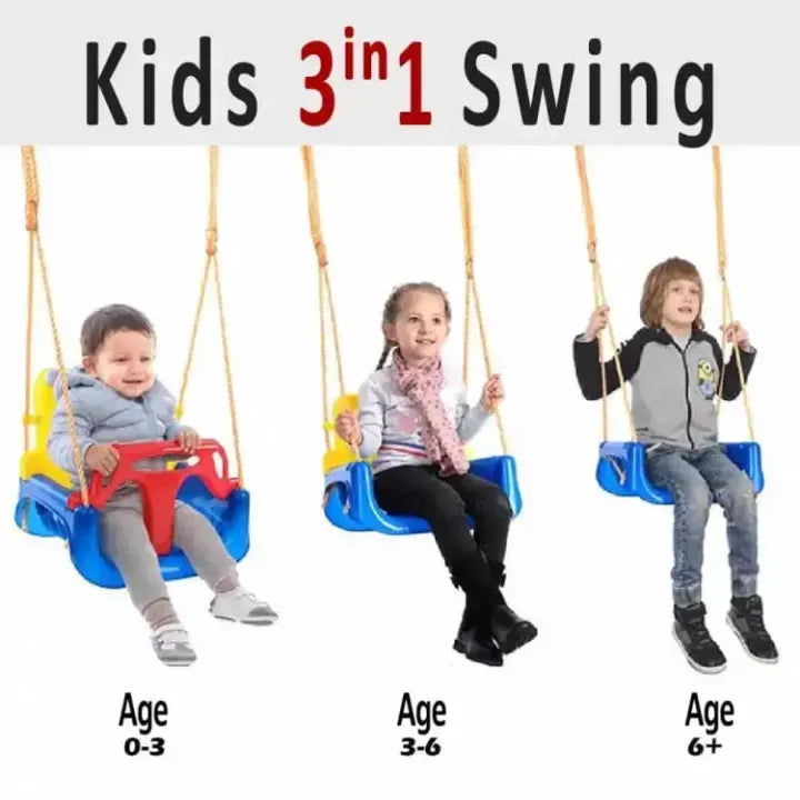 3-in-1 Kids Swing Seat – Adjustable Indoor & Outdoor Baby Swing with Safety Bar