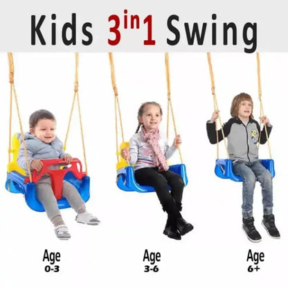 3-in-1 Kids Swing Seat – Adjustable Indoor & Outdoor Baby Swing with Safety Bar