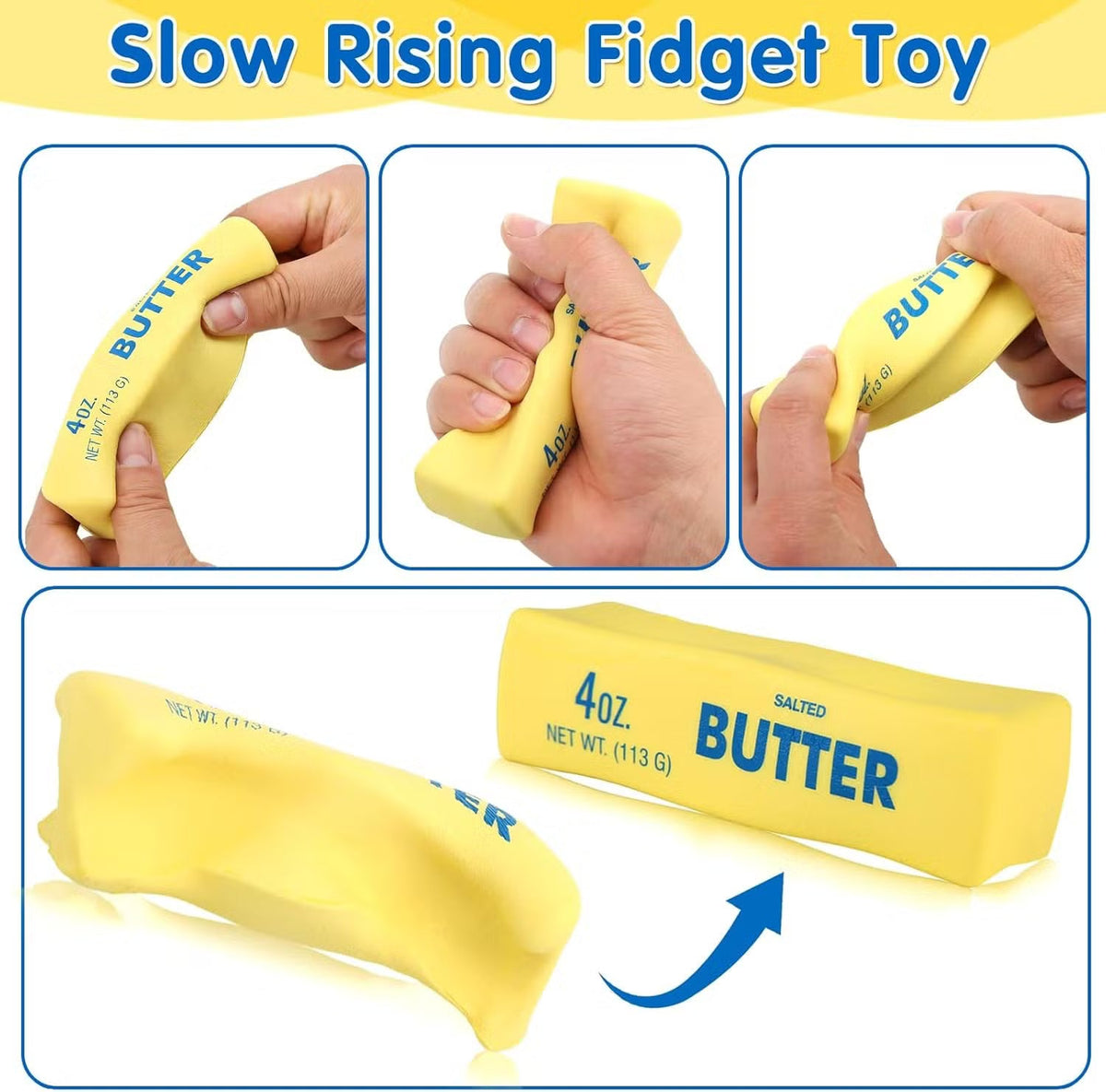 Butter Squishy Toy | Soft Slow-Rising Butter Fidget Toy for Kids (1 BAR)
