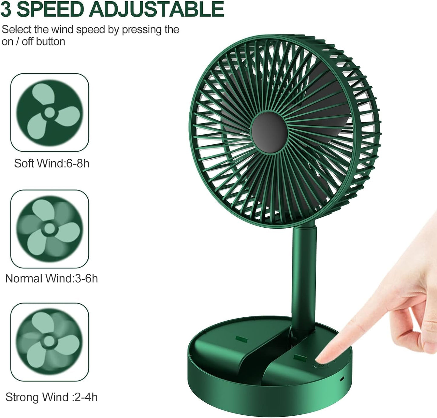 Height adjustable rechargeable fan - buy in Pakistan