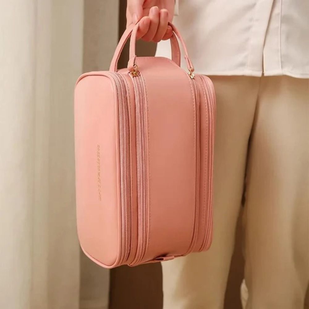 Three-Layer  Zipper U-Shaped Design Cosmetic Bag