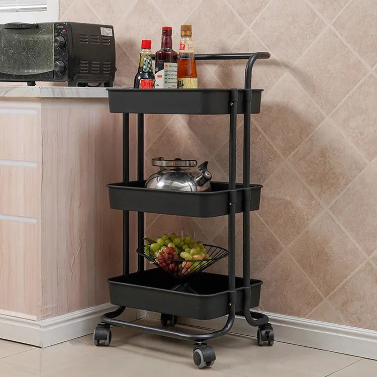 3 Tier Utility Metal Rolling Storage Cart