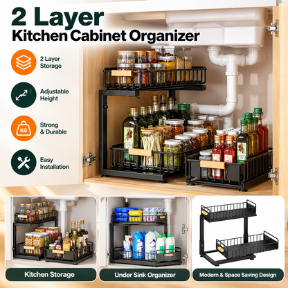 2 Tier Under Sink Organizer