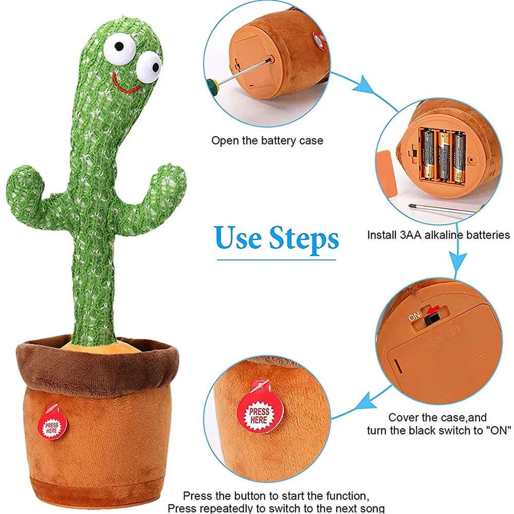 Dancing Cactus Toy for Kids | Talking, Singing & Repeating Toy with Lights & Music