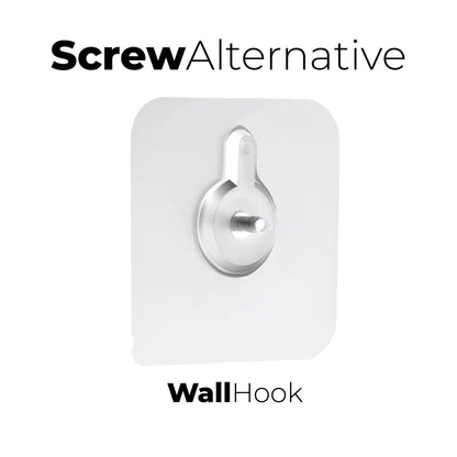 Drill-Free Wall Hanging Kit – 10 Strong Adhesive Hooks with Screw Design