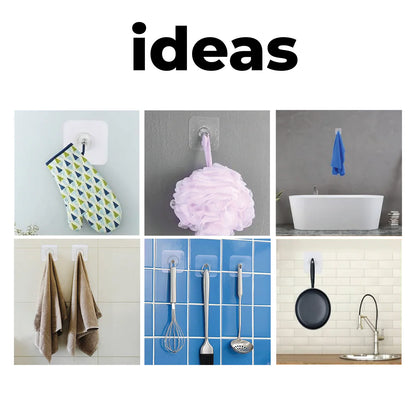 Drill-Free Wall Hanging Kit – 10 Strong Adhesive Hooks with Screw Design