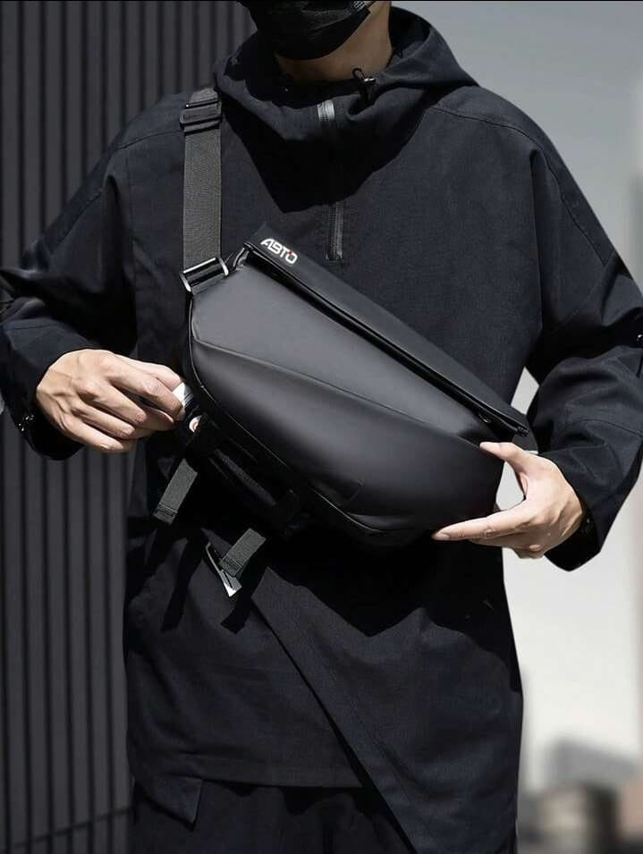 Multi Pockets Shoulder Bag - Sling Bag Crossbody Motorcycle Backpack for Men