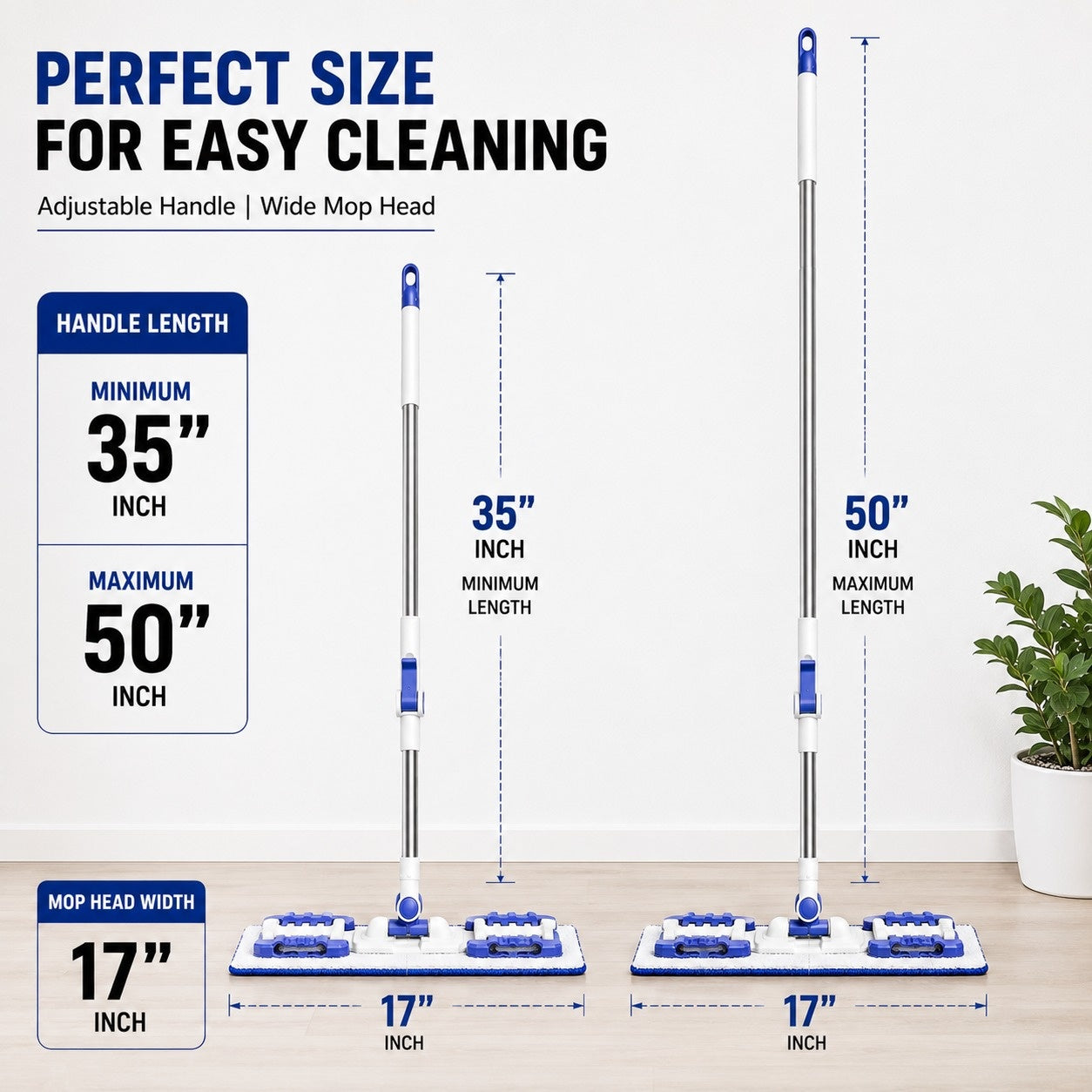Adjustable Flat Microfiber Mop