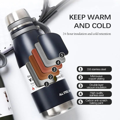 Vacuum thermos flask keeps drinks hot - Saadiq.pk