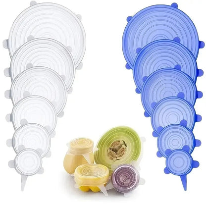 Silicone Lids Cover (6-Pcs Set) – Reusable Food-Grade Bowl Covers