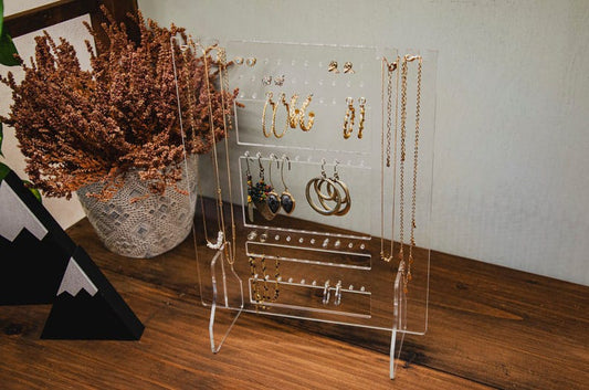 Jewelry Stand | Necklaces And Earrings Organizer | Clear Acrylic Earring Organizer | Jewelry Display | Bracelet Organizer