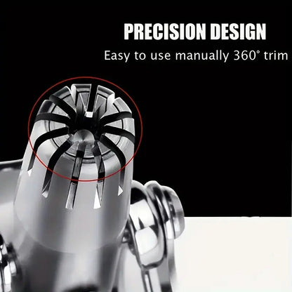 Stainless Steel Manual Nose Hair Trimmer | Safe & Painless Nose Hair Cutter | Manual Rotary Grooming Tool for Men