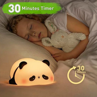 Cute Panda Night Light | Soft Silicone LED Bedside Lamp for Kids | Rechargeable Touch Control Baby Night Lamp