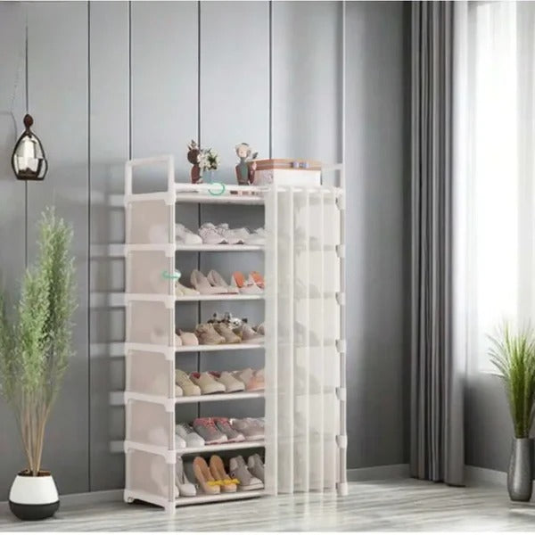 Premium Multi-Layer Shoe Rack with Dust Cover | Space Saving Shoe Organizer