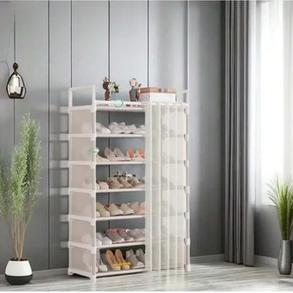 Premium Multi-Layer Shoe Rack with Dust Cover | Space Saving Shoe Organizer