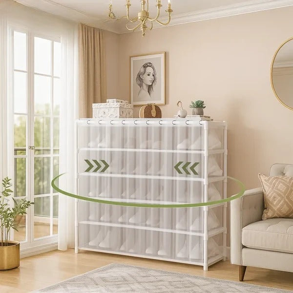 Premium Multi-Layer Shoe Rack with Dust Cover | Space Saving Shoe Organizer