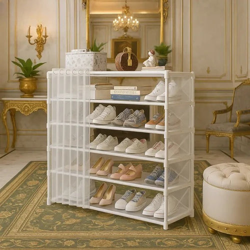 Premium Multi-Layer Shoe Rack with Dust Cover | Space Saving Shoe Organizer