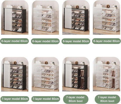Premium Multi-Layer Shoe Rack with Dust Cover | Space Saving Shoe Organizer