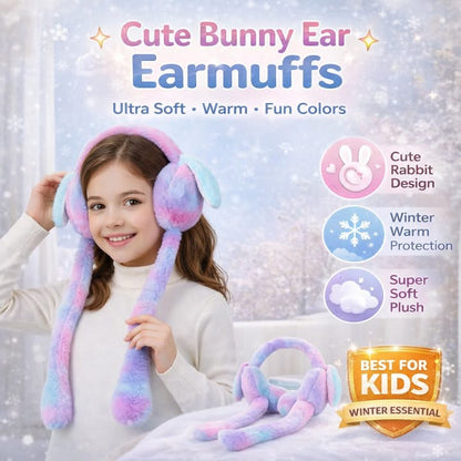 Cute Bunny Ear Warm Earmuffs for Kids | Soft Winter Ear Warmers