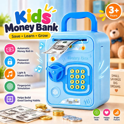 Kids Electronic Money Bank | Automatic Money Saving Box with Password & Fingerprint