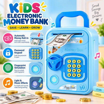 Kids Electronic Money Bank | Automatic Money Saving Box with Password & Fingerprint
