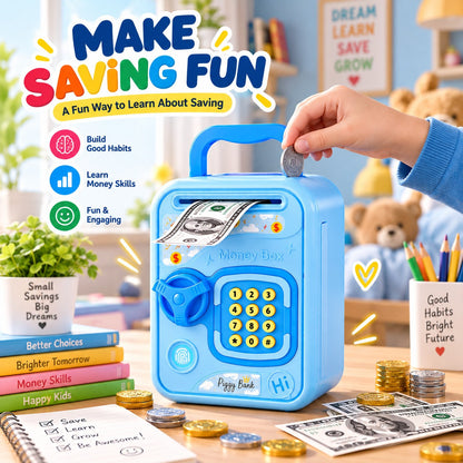Kids Electronic Money Bank | Automatic Money Saving Box with Password & Fingerprint