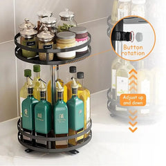 360` Rotating Iron Storage Rack Multifunction Kitchen Storage Organizer