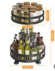 360` Rotating Iron Storage Rack Multifunction Kitchen Storage Organizer
