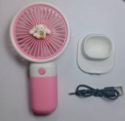 Hello Kitty Sanrio Portable USB Rechargeable Fan – Mini Handheld Cooling Fan