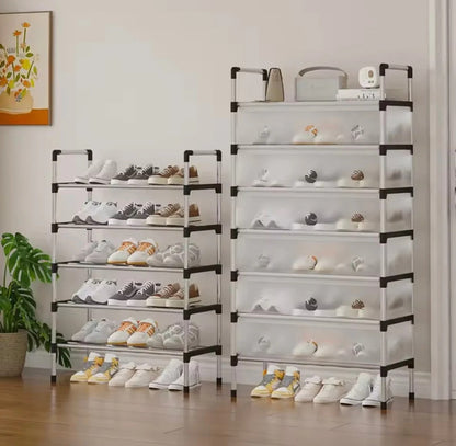 Dustproof Shoe Rack Organizer | 5/6/7 Layer Waterproof Shoe Stand | Space-Saving Storage Shelf for Home