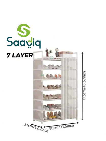 Premium Multi-Layer Shoe Rack with Dust Cover | Space Saving Shoe Organizer