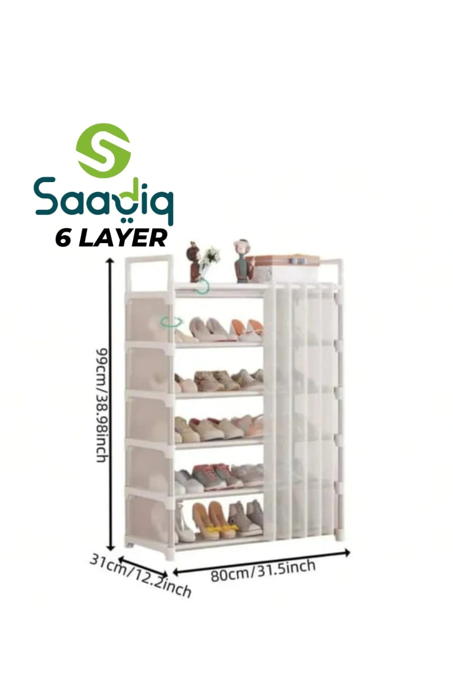 Premium Multi-Layer Shoe Rack with Dust Cover | Space Saving Shoe Organizer