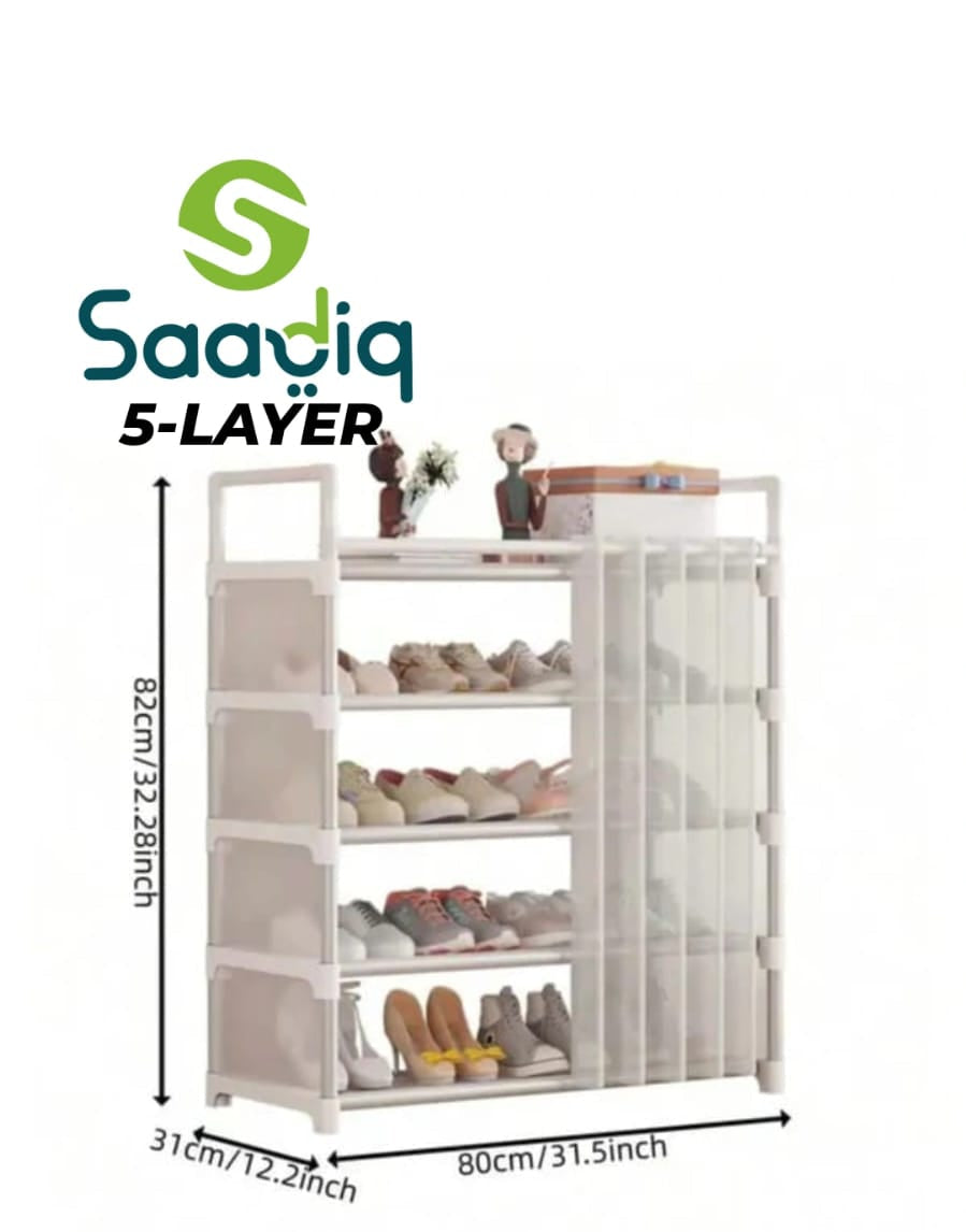 Premium Multi-Layer Shoe Rack with Dust Cover | Space Saving Shoe Organizer