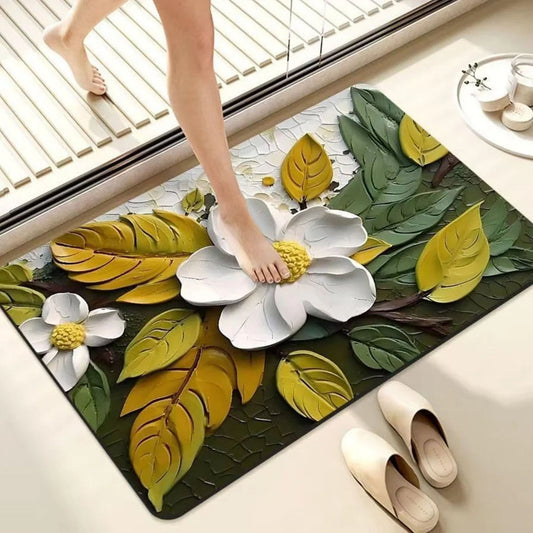 2PC Anti‑Slip Design Bathroom Mat – Fast‑Drying, Water‑Absorbent Floor Mat – Large Square