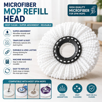 Mop Refill Micro-Fiber Head – Replacement Cleaning Tool