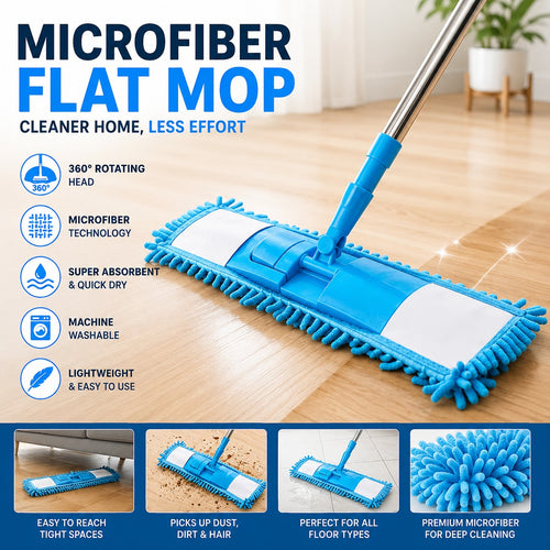 Telescopic Microfiber Flat Mop