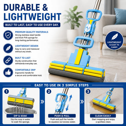 Hands-Free Squeeze Sponge Mop
