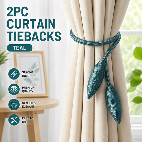 2PC Curtain Tiebacks – Teal