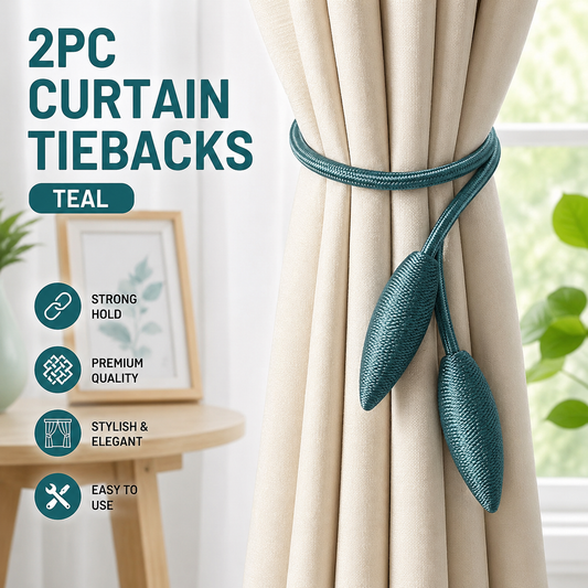 2PC Curtain Tiebacks – Teal