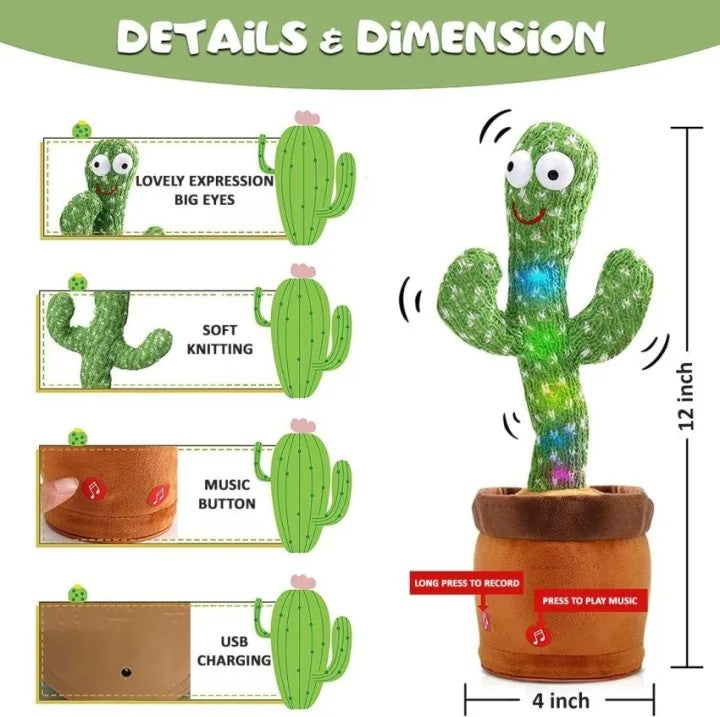 Dancing Cactus Toys, Talking Dancing Cactus Plush Toy Electronic Shake Toys,