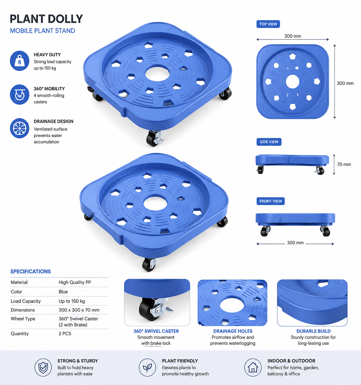 Gas Cylinder Base With Wheels