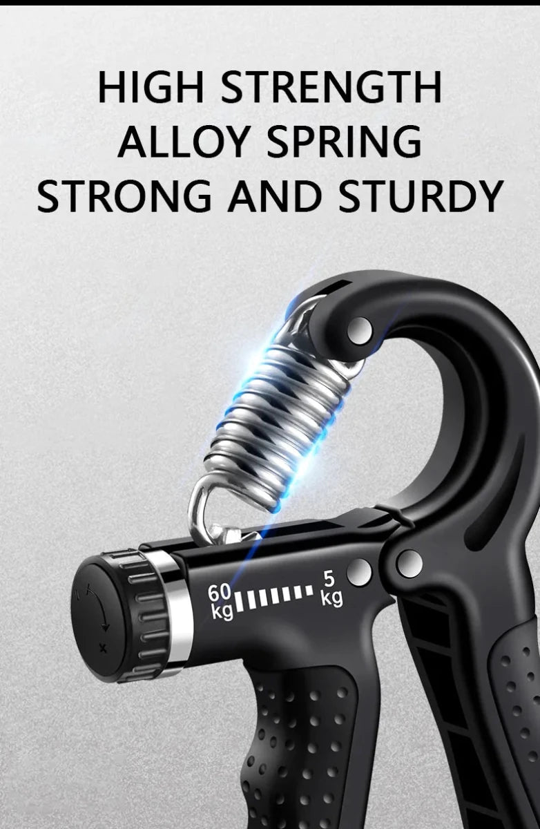 Adjustable Hand Grip Strengthener with Digital Counter – 10–60kg Hand Gripper for Forearm, Wrist & Finger Exercise - Saadiq.pk